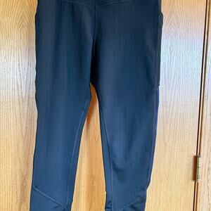 Champion navy with multicolor stripes on sides, Leggings, women’s size L